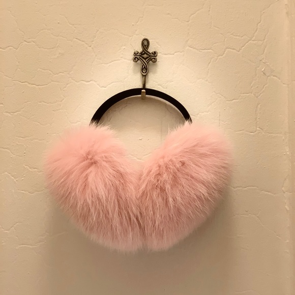 ABC Accessories - Bubblegum Pink Fox Fur Oversized fluffy earmuffs